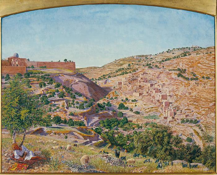 Jerusalem and the Valley of Jehoshaphat from the Hill of Evil Counsel, Thomas Seddon